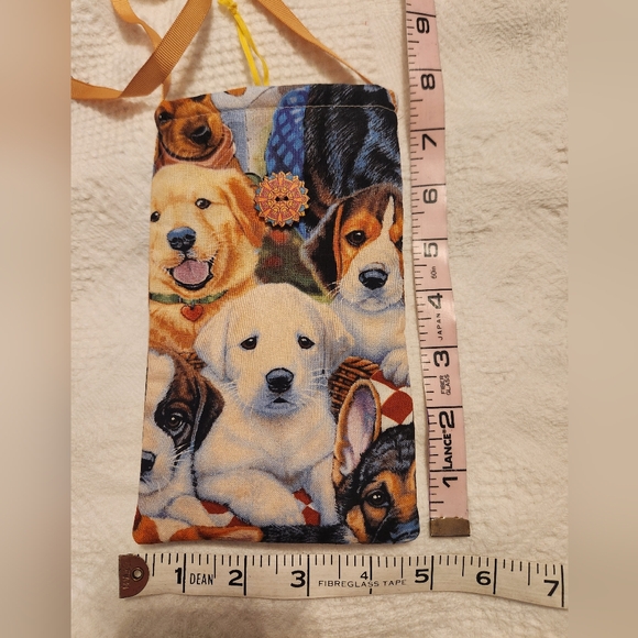 Handmade crossbody dog themed Cell Phone Bag - Picture 2 of 5